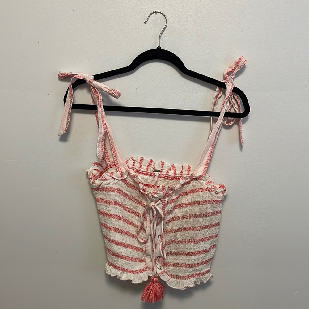 Free People Electric Love Smocked Crop Top